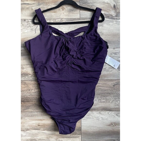 NWT Lands' End Women's SlenderSuit Carmela Tummy Control Swim Suit 24W G - Picture 4 of 9